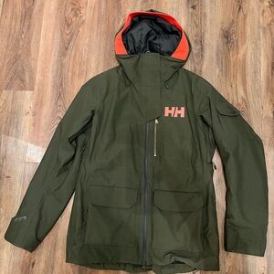 Helly Hansen Dark Green Jacket with Orange Accents
